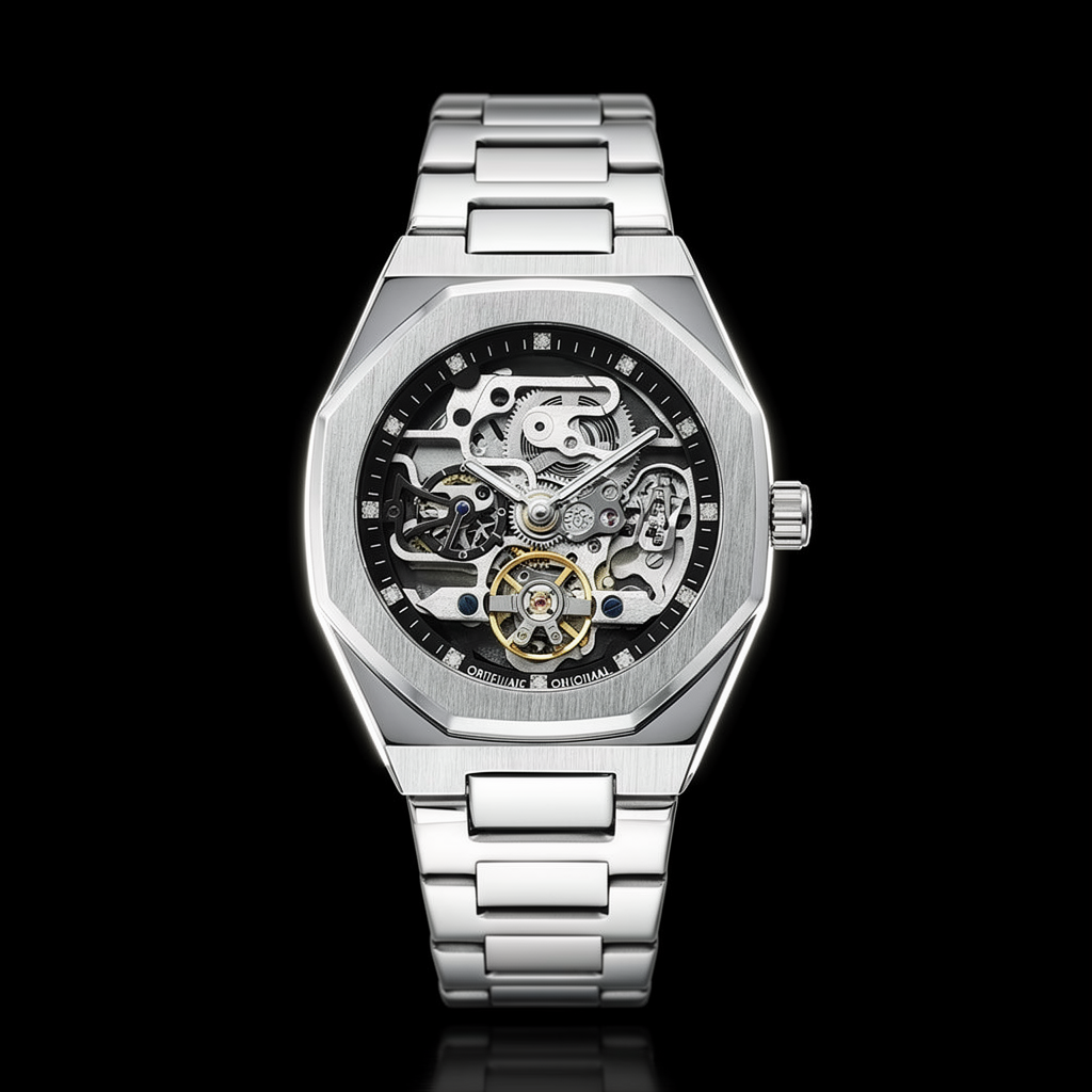 ValoraTime Phantom watch minimal product photograph on a black background.
