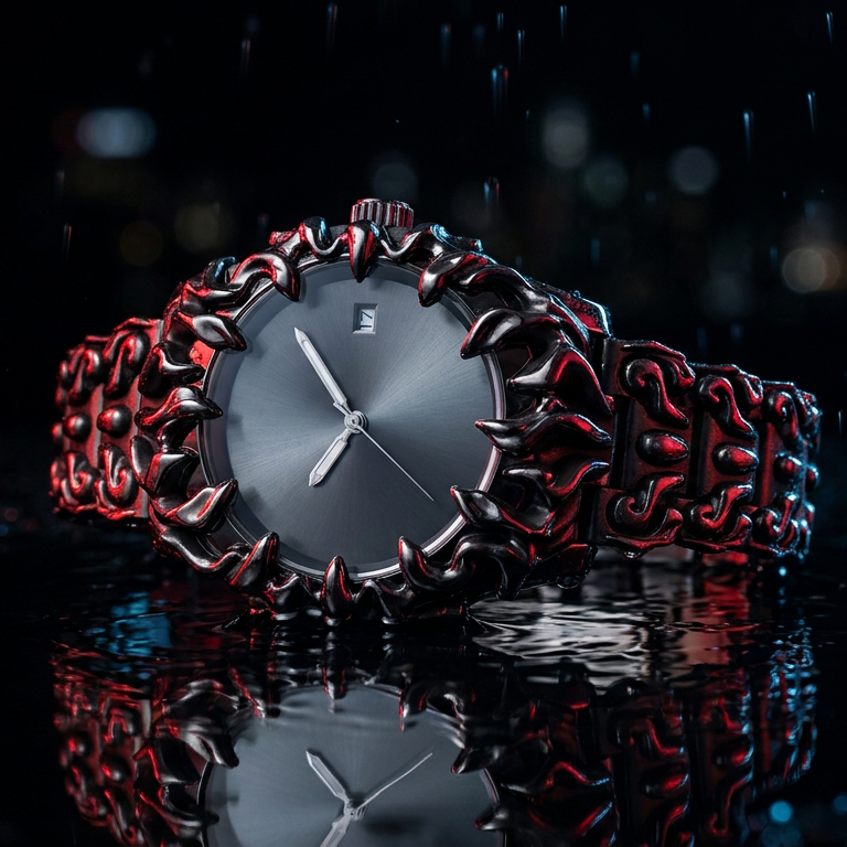 ValoraTime Specter watch banner photograph with a water-themed background and negative space for text.
