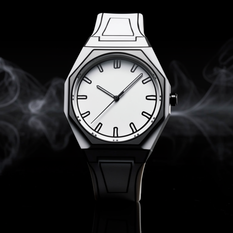 ValoraTime Dalí watch atmospheric product photograph with subtle background effects.