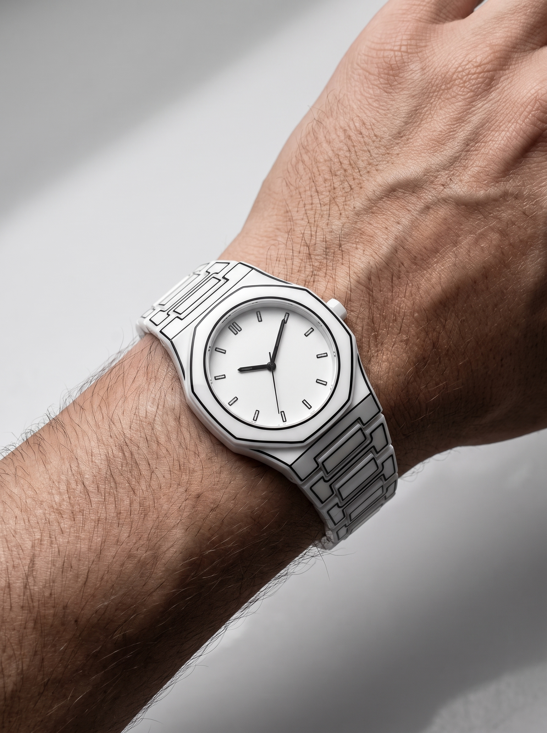ValoraTime Pure Line watch shown worn on the wrist.